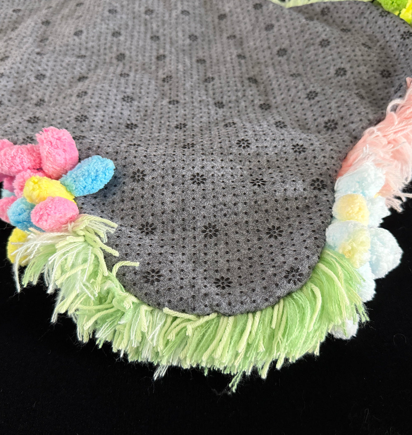 Dream River crochet moss rug — detail view, nature-inspired handmade accent
