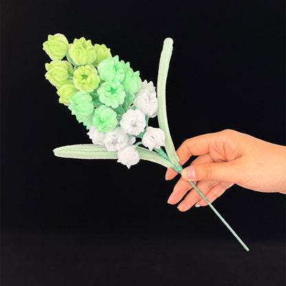 Pipe cleaner grape hyacinth — Avocado Green pastel stem, handmade chenille wire everlasting floral decor